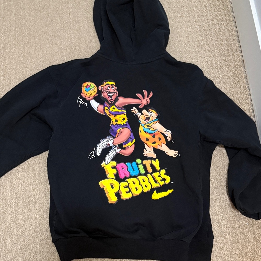 Nike Black Hoodie with LeBron James x fruity pebbles